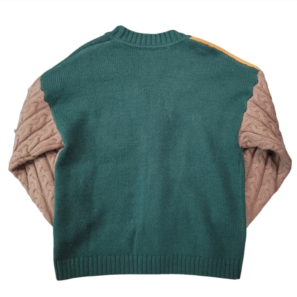 NWT Urban Revivo Colorblock Cable Knit Button Down Oversized Cardigan - Picture 7 of 11